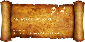 Palaticz Arnold névjegykártya